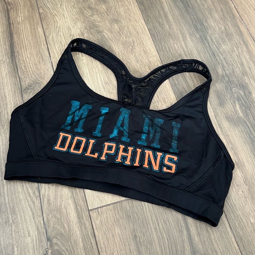 Victoria’s Secret pink Miami Dolphins lace sports bra size large